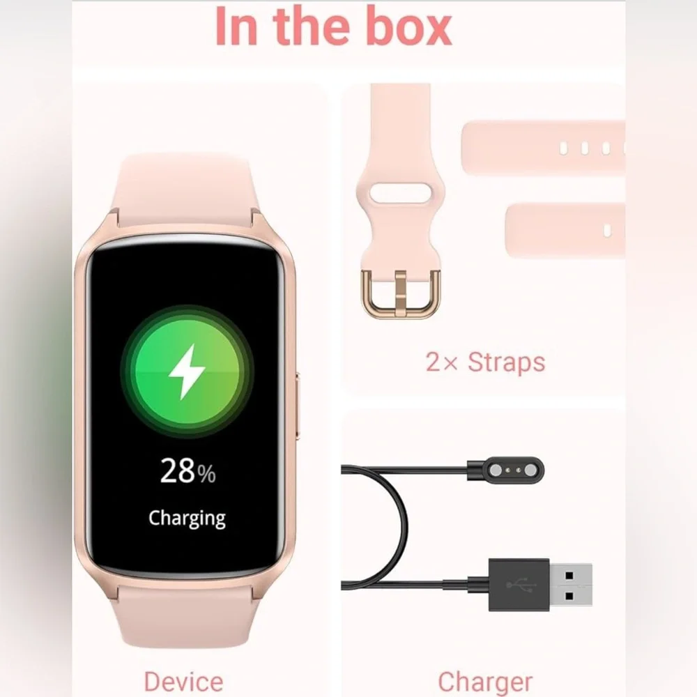 Pink Health & Fitness Tracker Watch